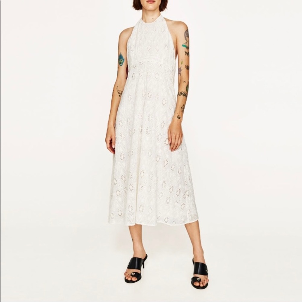 Zara halter white dress